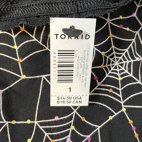Torrid Curve Cheeky Panties Underwear Plus Sz 1 Spiderweb Halloween Mid Rise NEW - Picture 10 of 11